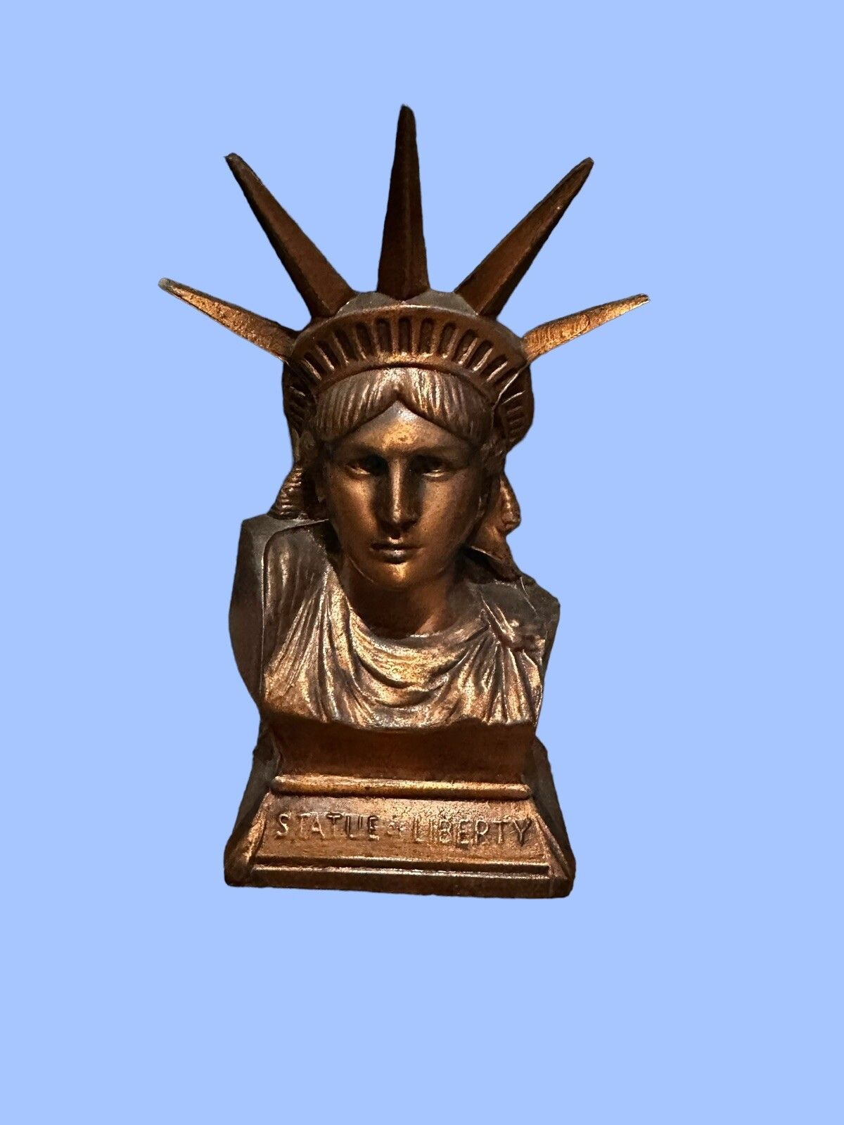Cast Iron Bank, Statue Of Liberty Bust, Lberty State Bank photo buy