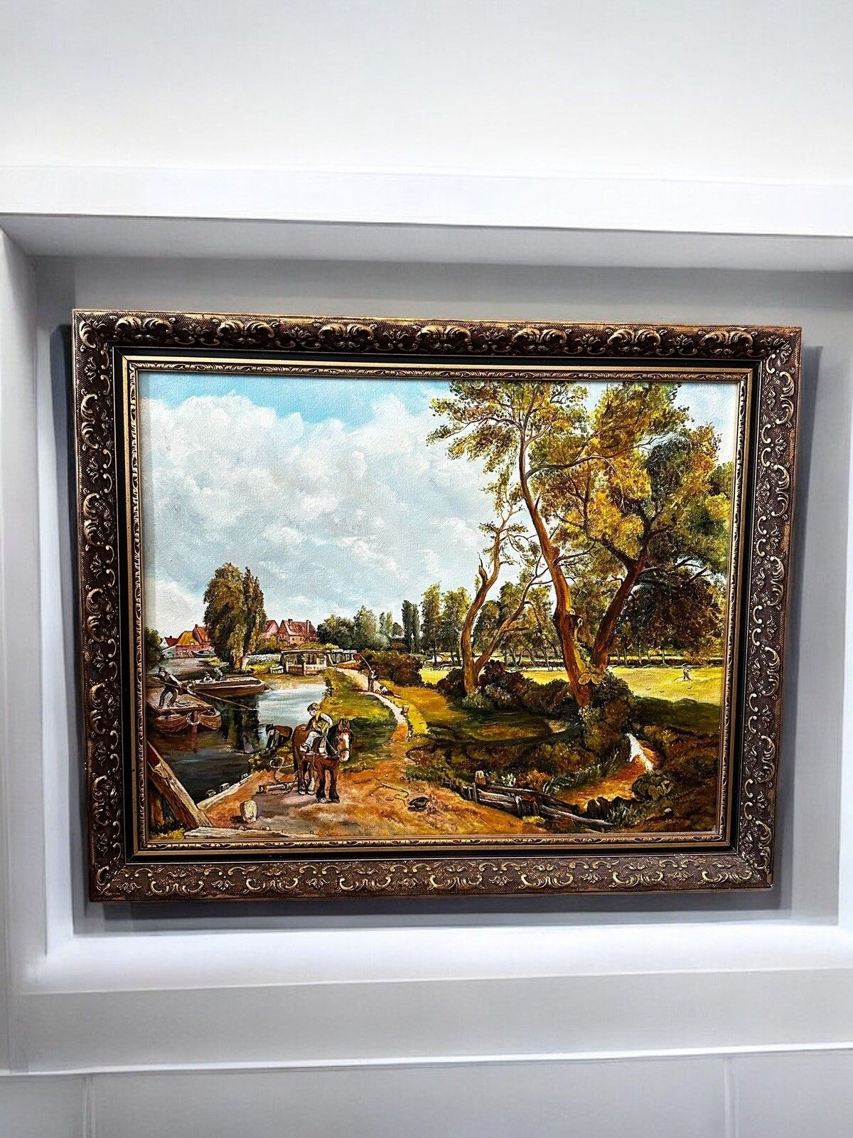 Original Oil On Canvas By Listed Artist R. Wignall After John Constable 60x49cm