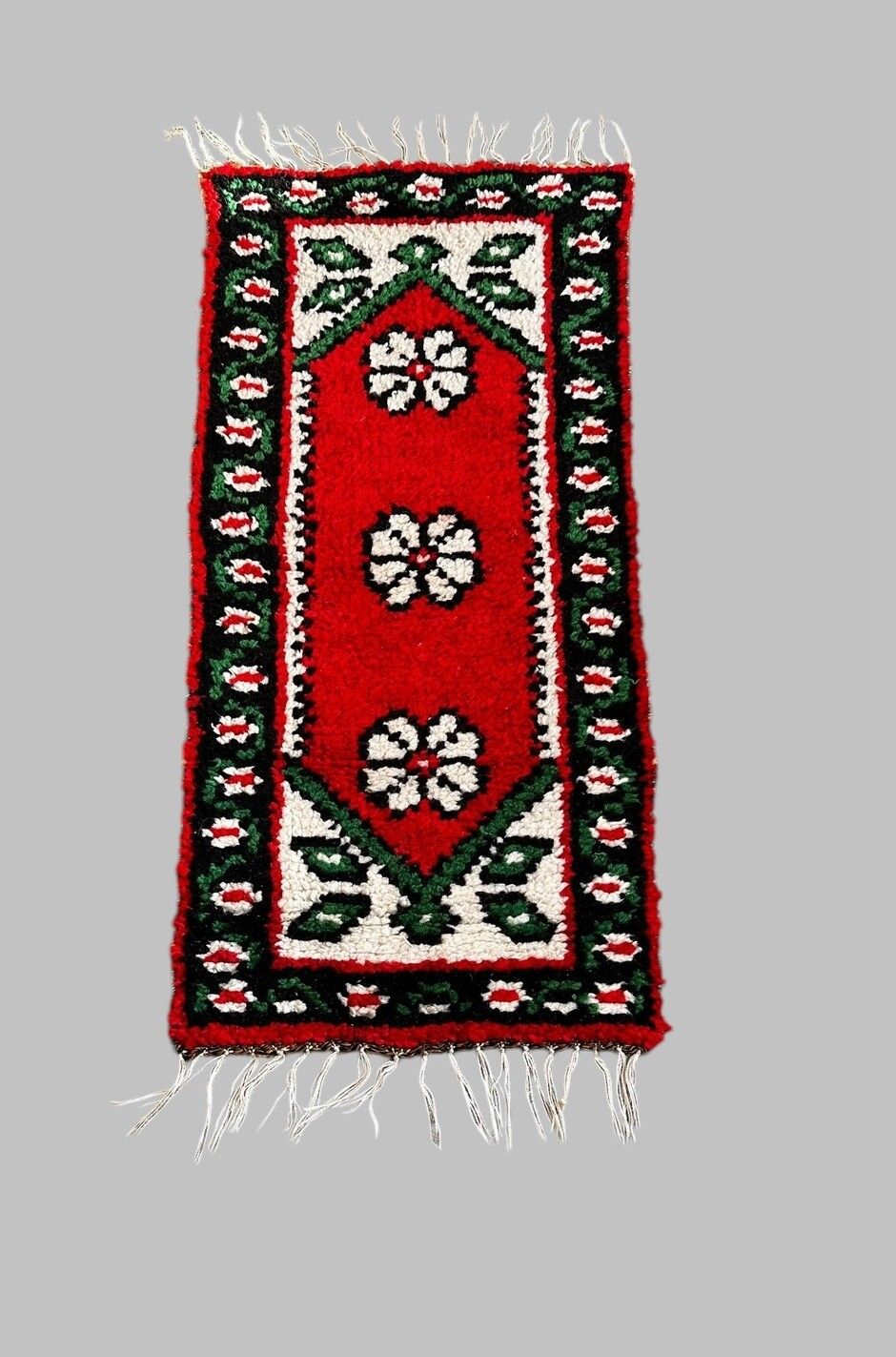 Vintage Eastern Kilim Wool Tassel Rug  110cm By 45cm photo furniture