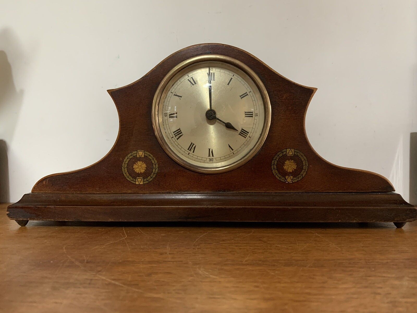 Antique French Mahogany Mantle Shelf Clxok Timepiece Stunning