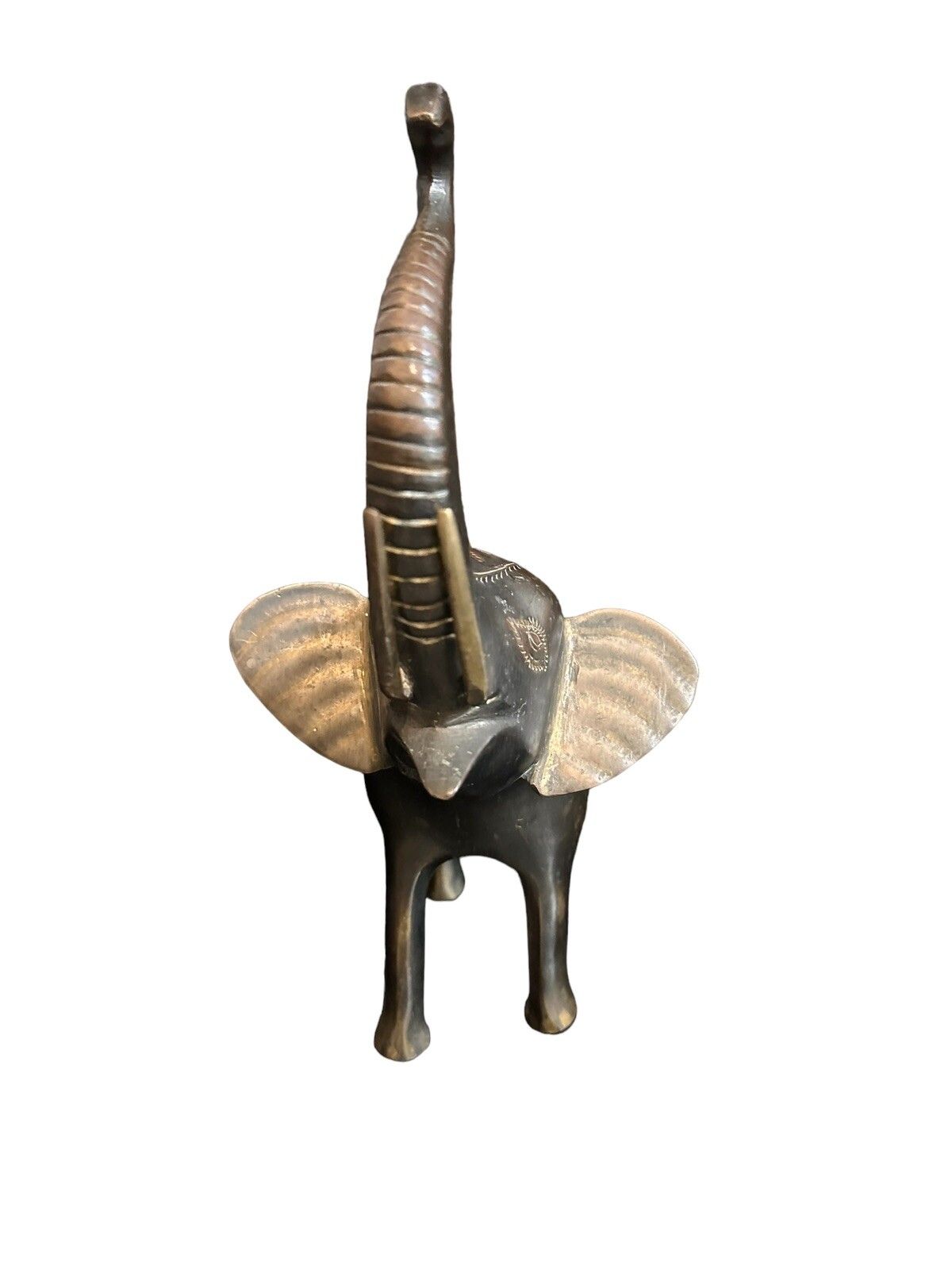 Mid Century C1970’s  Anglo Indian Heavy Brass Lucky Elephant Statue Figure photo furniture