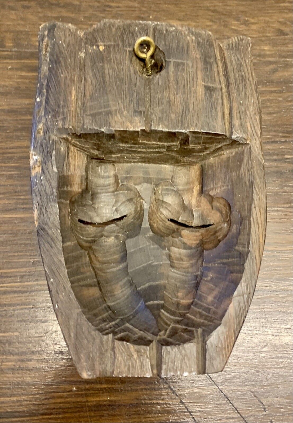 Antique Tribal African Wooden Bust Haitian Carved Hardwood Mask photo Art