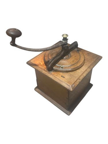 Allez Fred Antique Brass/Wood Hand Crank French Rustic Coffee Grinder/Mill photo Home Decor