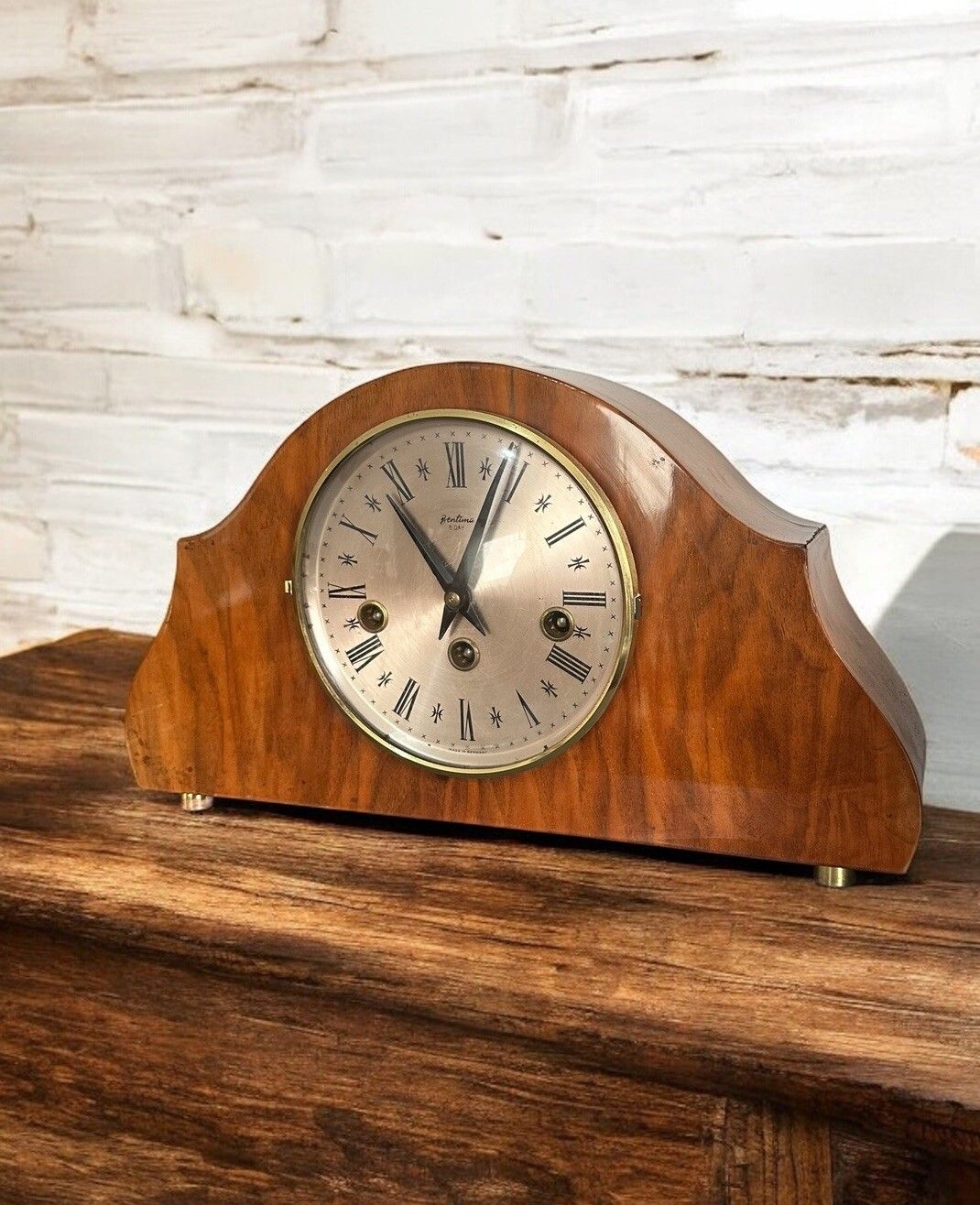 C1950’s German 'Bentima' Balance Wheel Mantel Clock With Westminster Chimes photo furniture