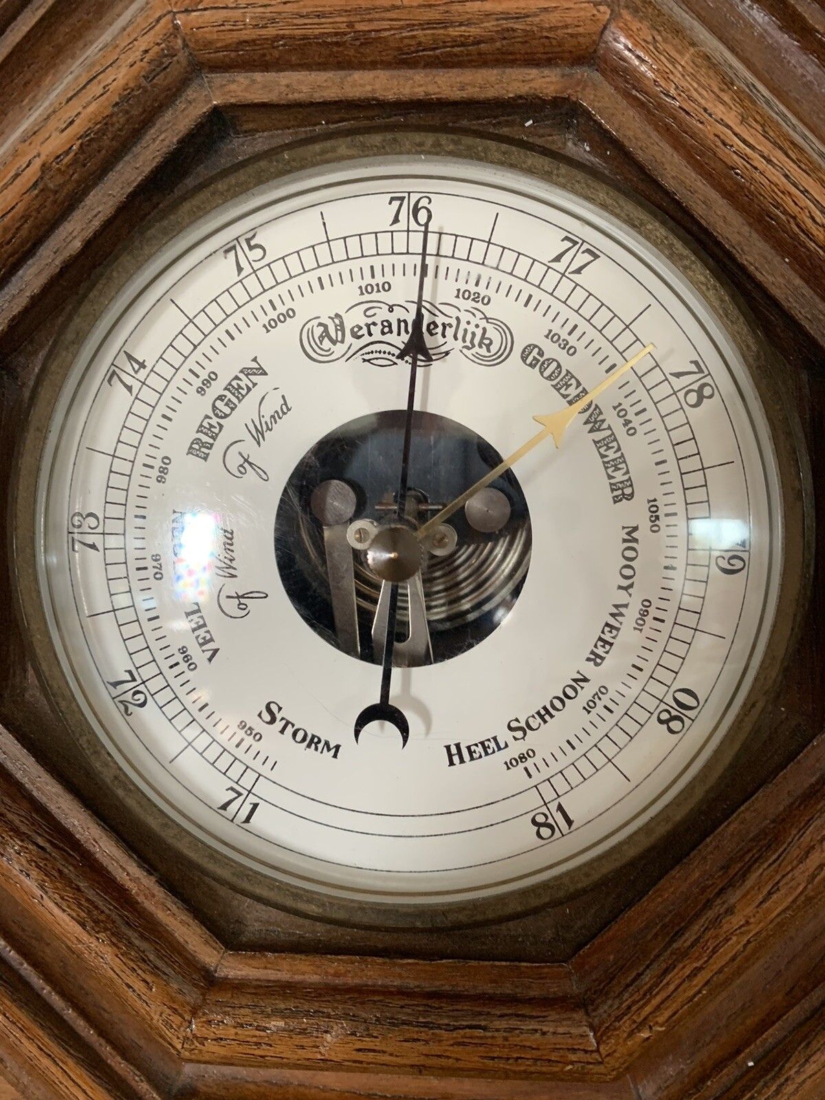 Antique Original Superb Quality German Veranderlik Barometer Oak Cased photo Home Decor