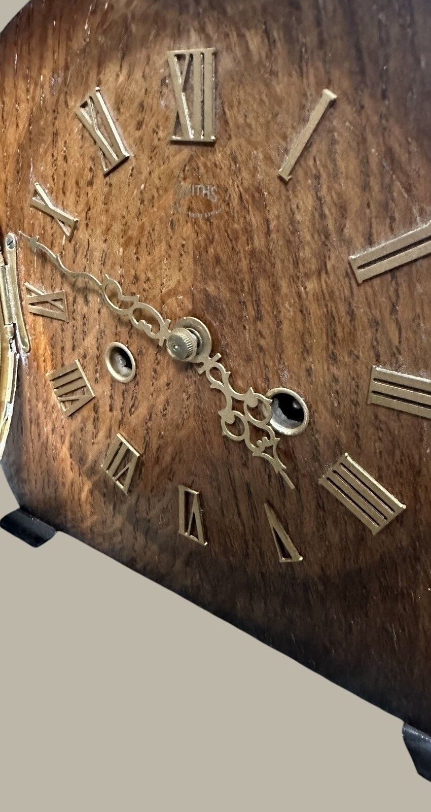 Smiths Enfield Striking Hammer Mechanical Mantle Clock Oak Very Pretty photo 95.0