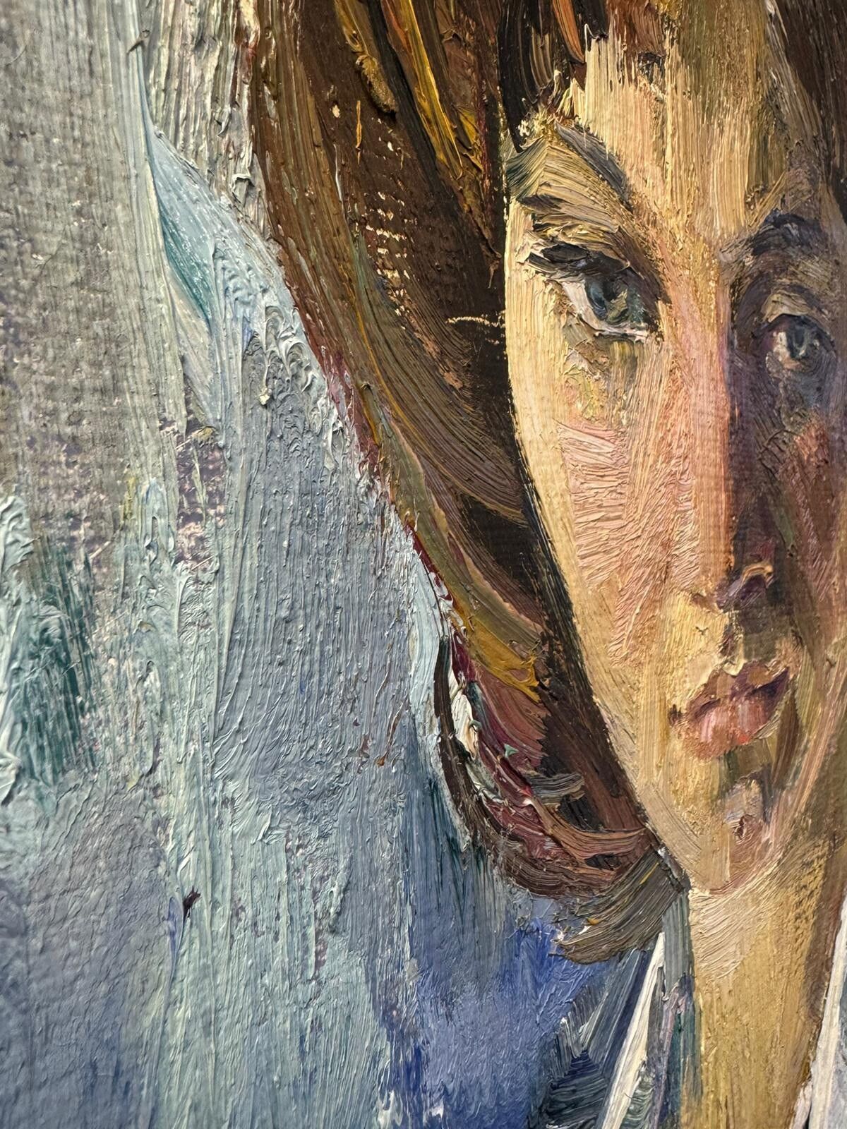 Original Signed Oil Portrait C1960’s By Vasili Karkots 30.5 By 22.5cm photo vinterior