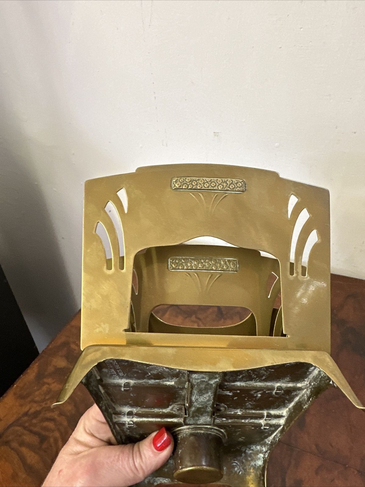 Art Deco Brass Desk Letter Rack Ink Well Desk Prop photo buy