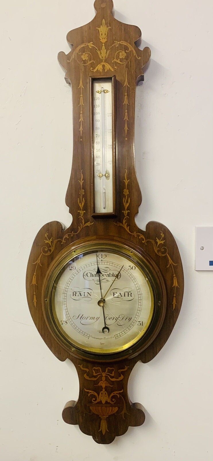 Antique 19th Century A Williams Rochdale Magnificent Inlaid Marquetry Barometer photo furniture
