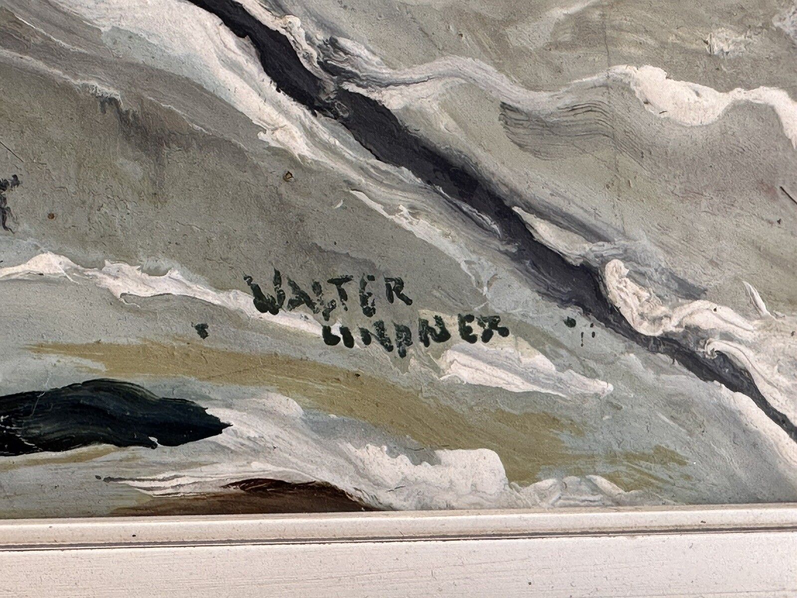 Original Oil Painting By German Artist  Walter Linder (1936 2007) photo furniture