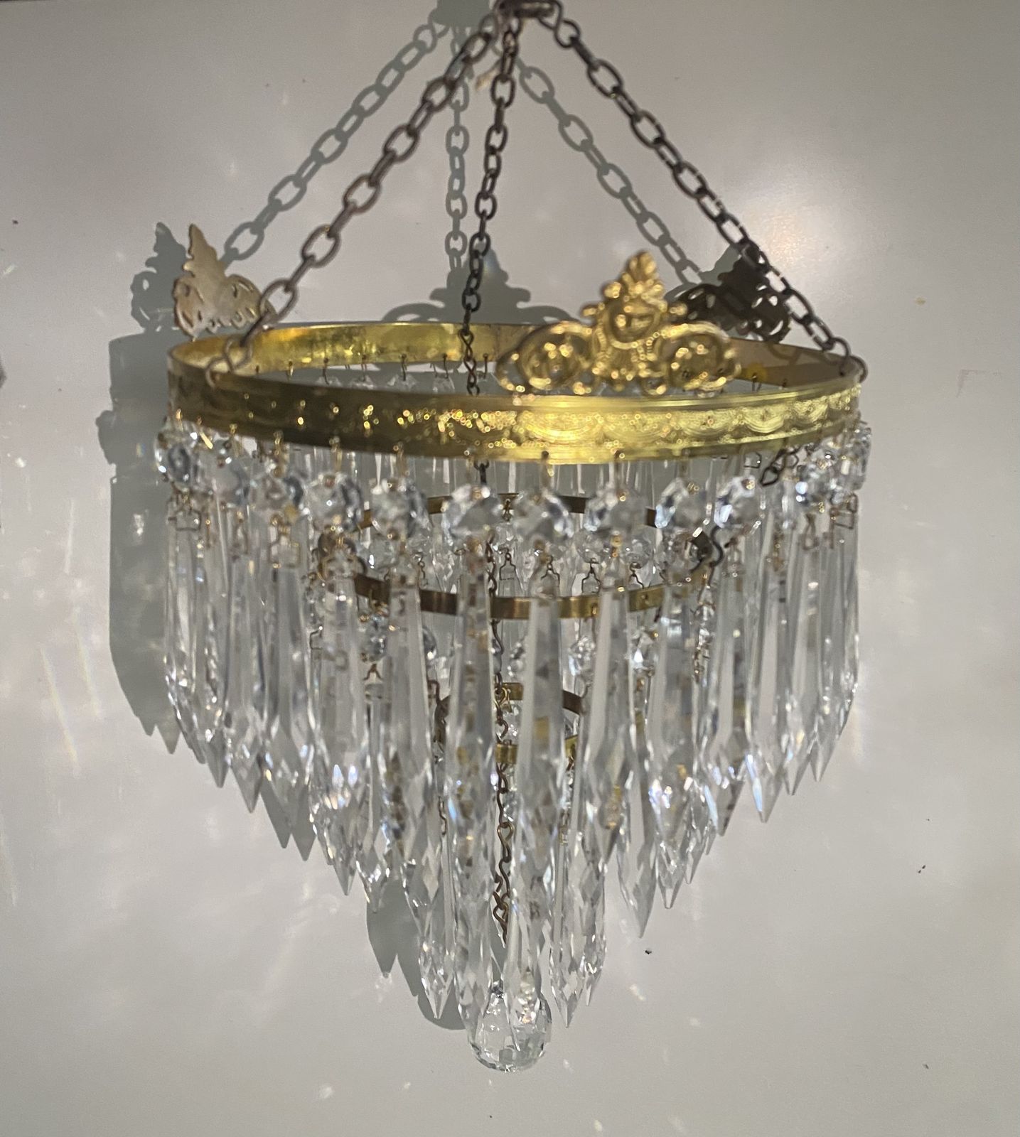 Gorgeous Pair Of Antique Icicle Drop Chandeliers photo 695.0