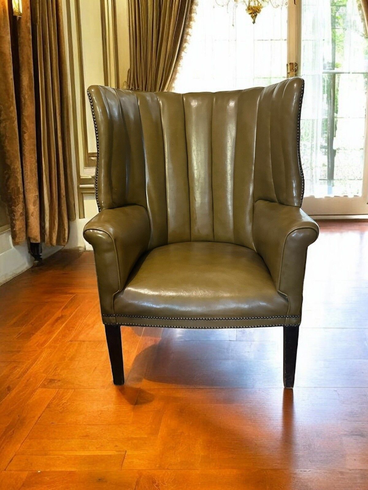Butlers Wingback Armchair George III Style Leather Upholstered  Superb Quality photo furniture