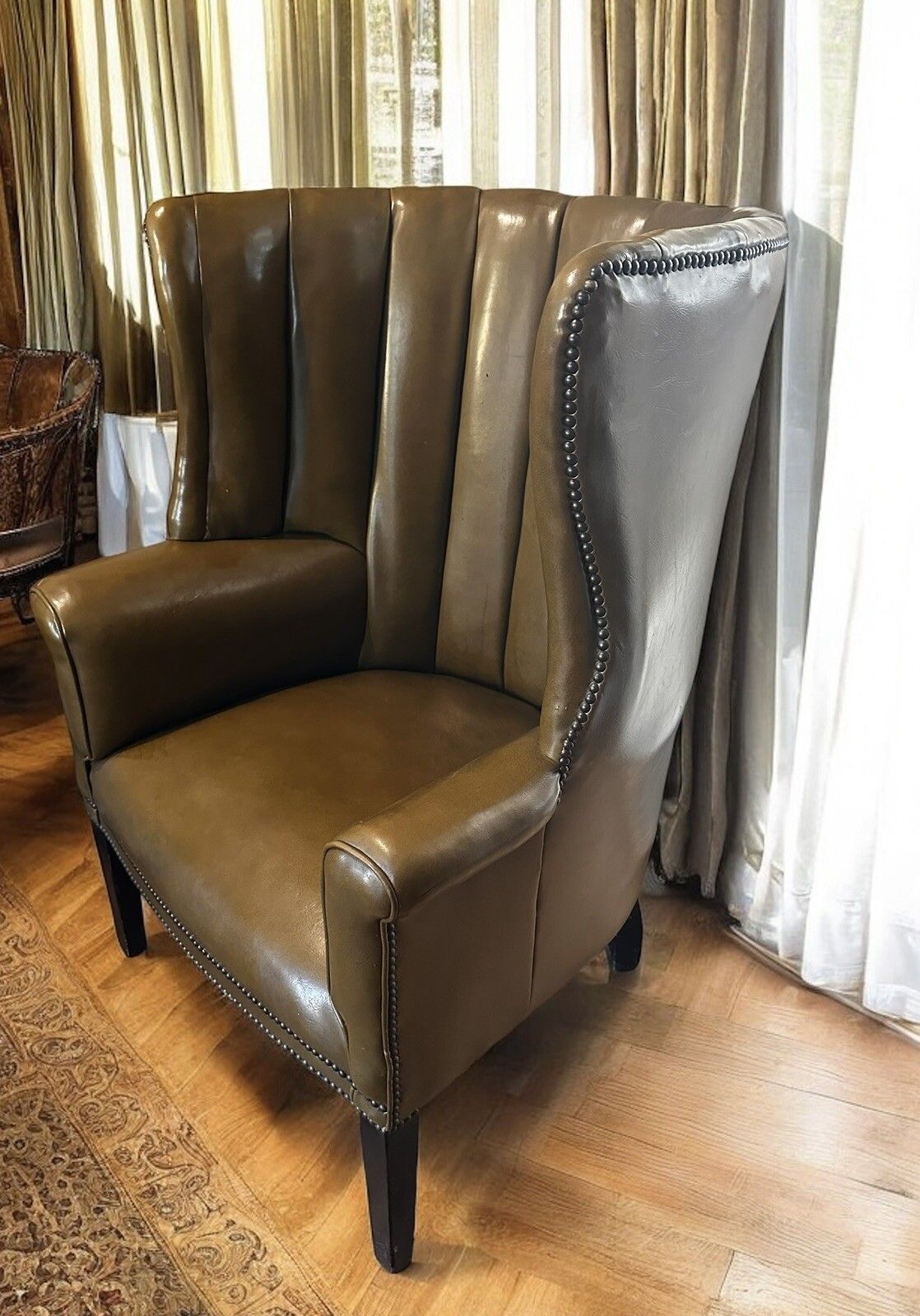 Butlers Wingback Armchair George III Style Leather Upholstered  Superb Quality photo Furniture