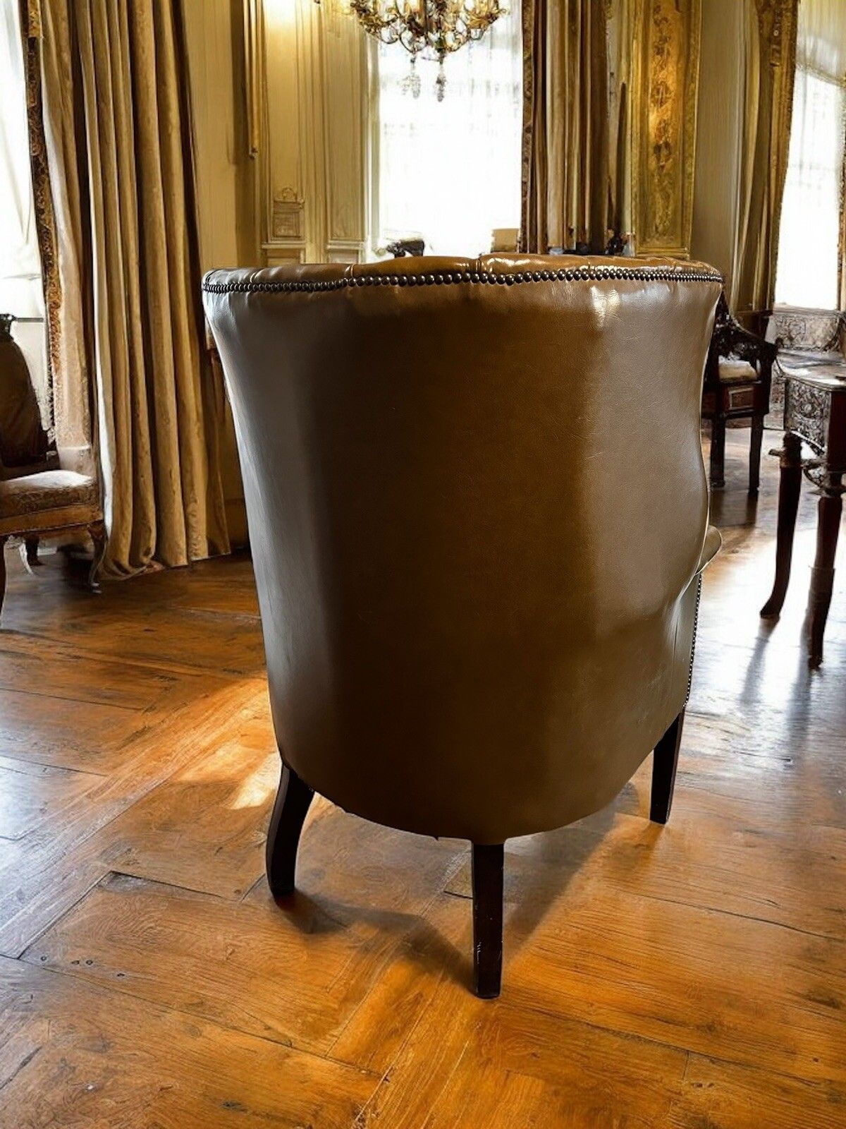 Butlers Wingback Armchair George III Style Leather Upholstered  Superb Quality photo buy