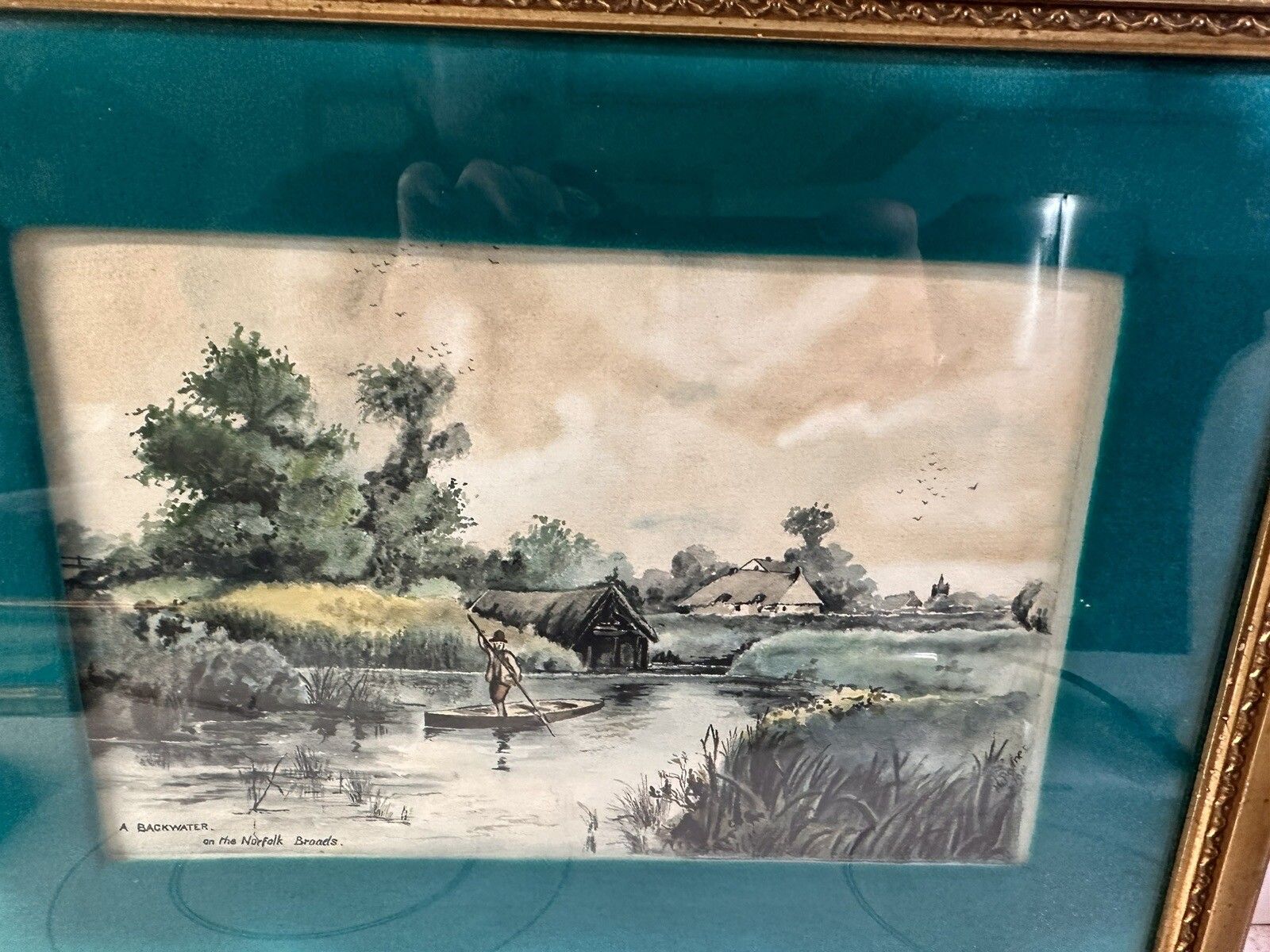 Signed Original Antique 1911 Painting Chalfont St Giles Buckinghamshire photo for sale