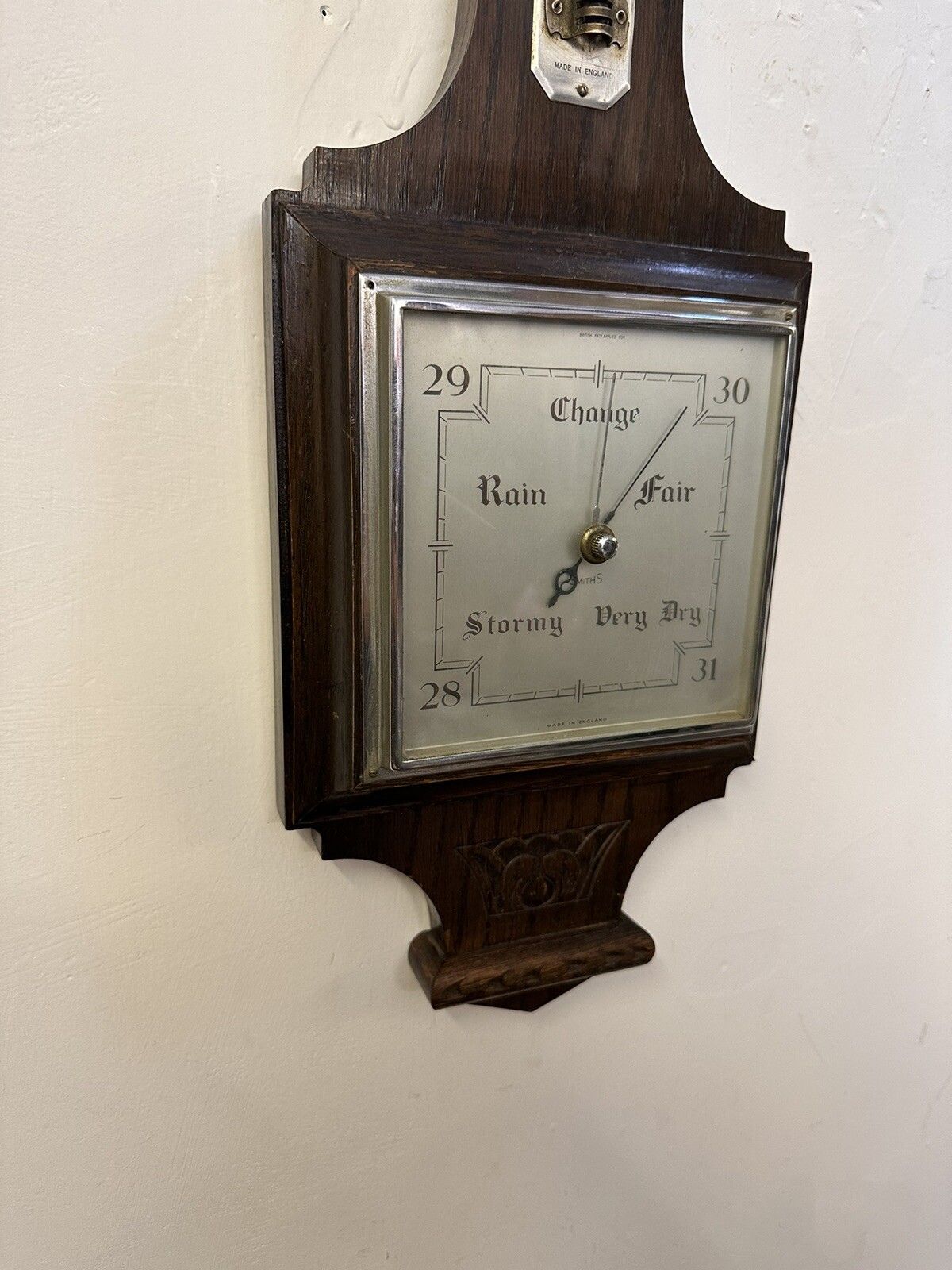 Superb Art Deco Oak Smiths England Weather Barometer photo Home Decor