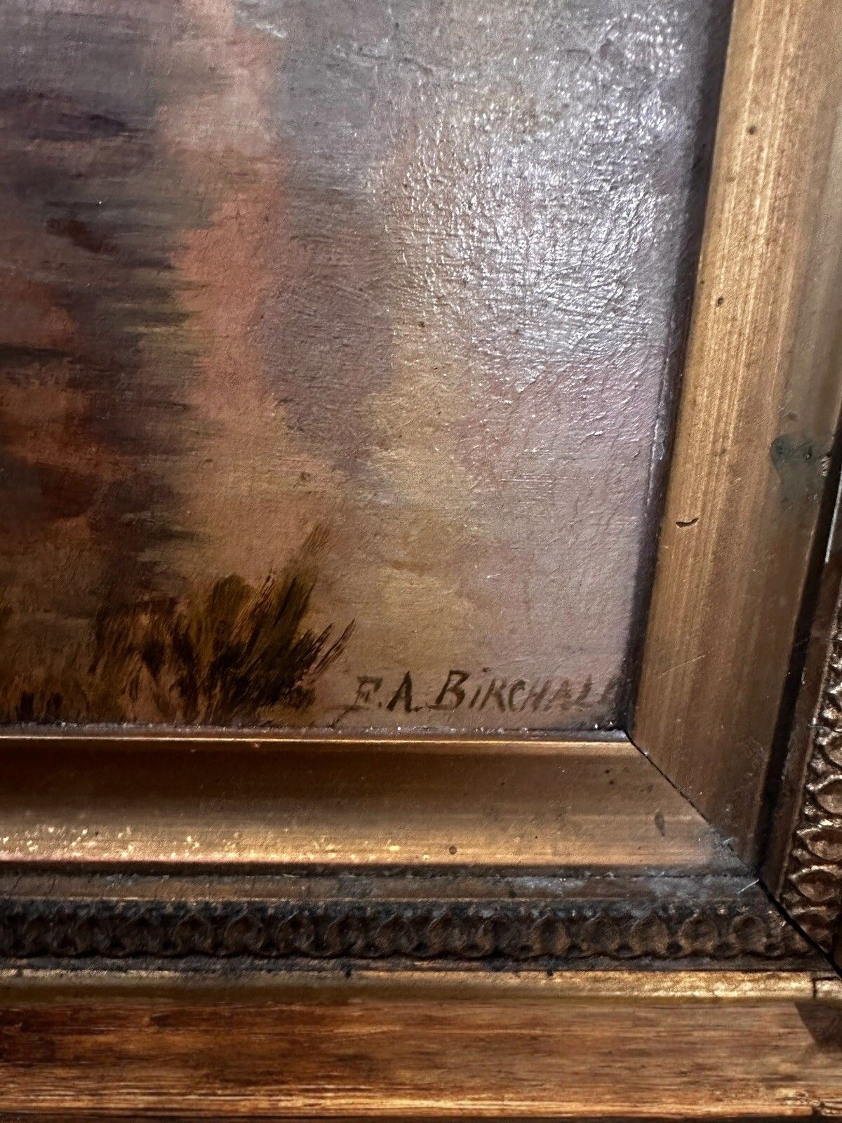 Antique 19th Century Signed Marine Nautical Painting photo for sale