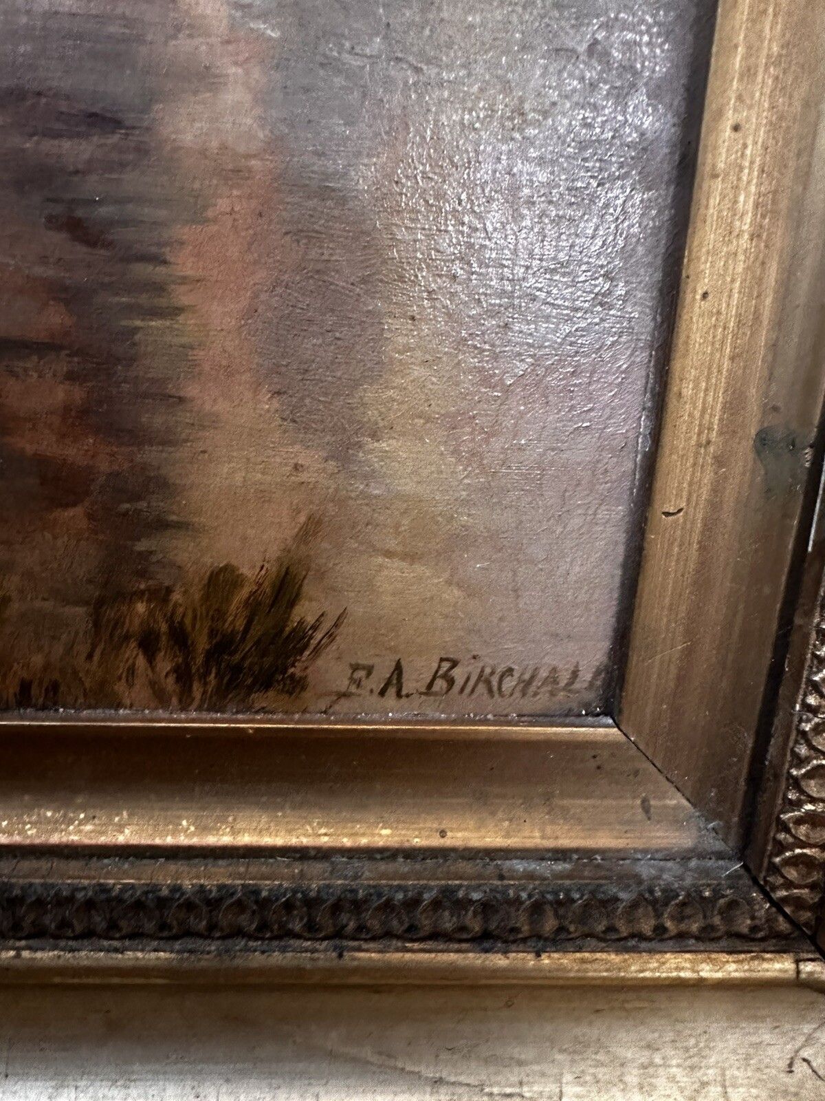 Antique 19th Century Signed Marine Nautical Painting photo vinterior