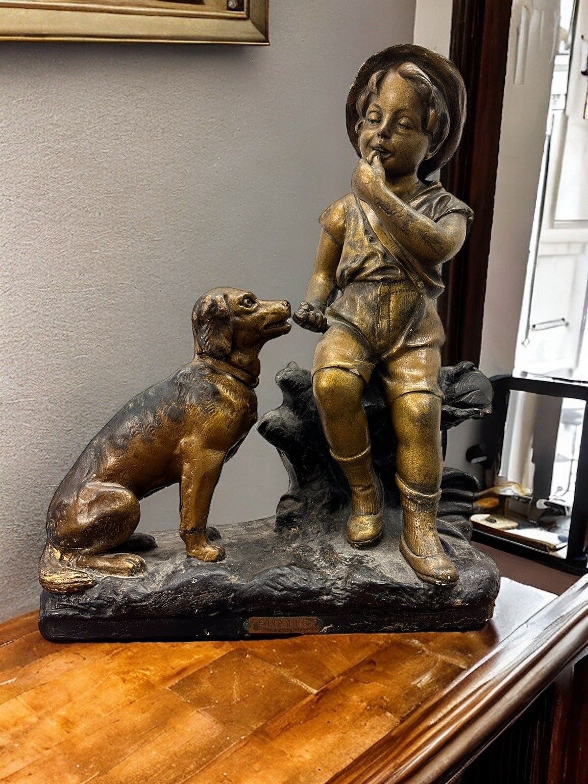 Antique French Terra Cotta Large Statuette Figurine Signed  F Foucher C1900’s
