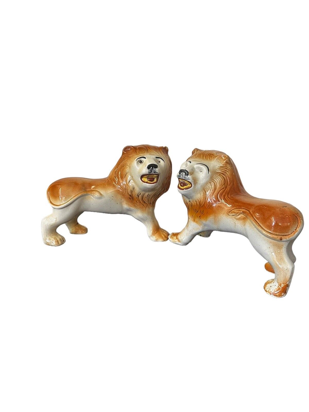 Pair Of Extra Large Sadler Burslem England Staffordshire Lions photo Art