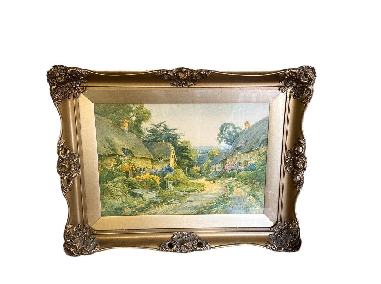 Antique Cotswold Scene Lithograph By T Sylvester Stannard 70cm By 55cm photo furniture