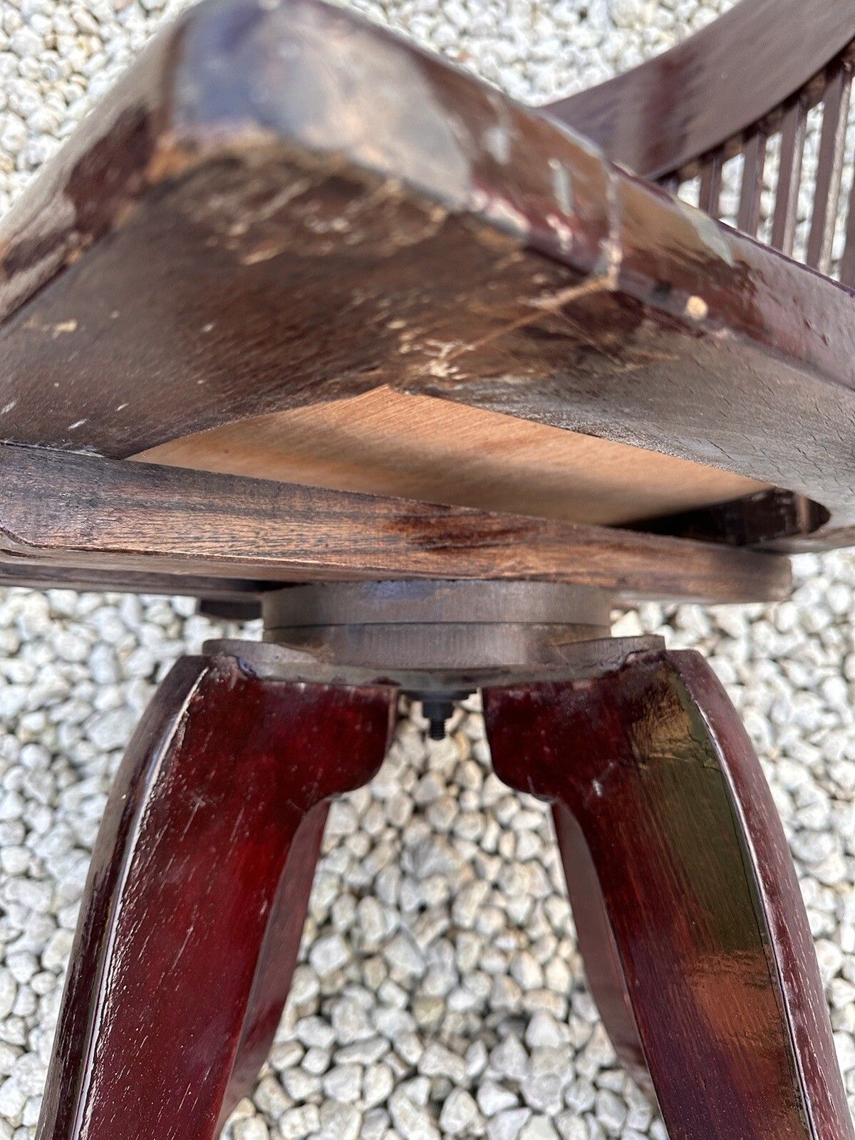 photo for sale Antique Early 20th Century Oak Swivel Bankers Desk Chair