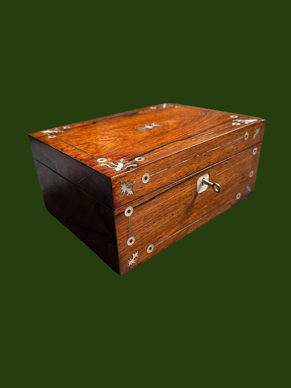 Victorian Rosewood & Mother Of Pearl Box / Sewing Box Keepsake Jewellery photo furniture