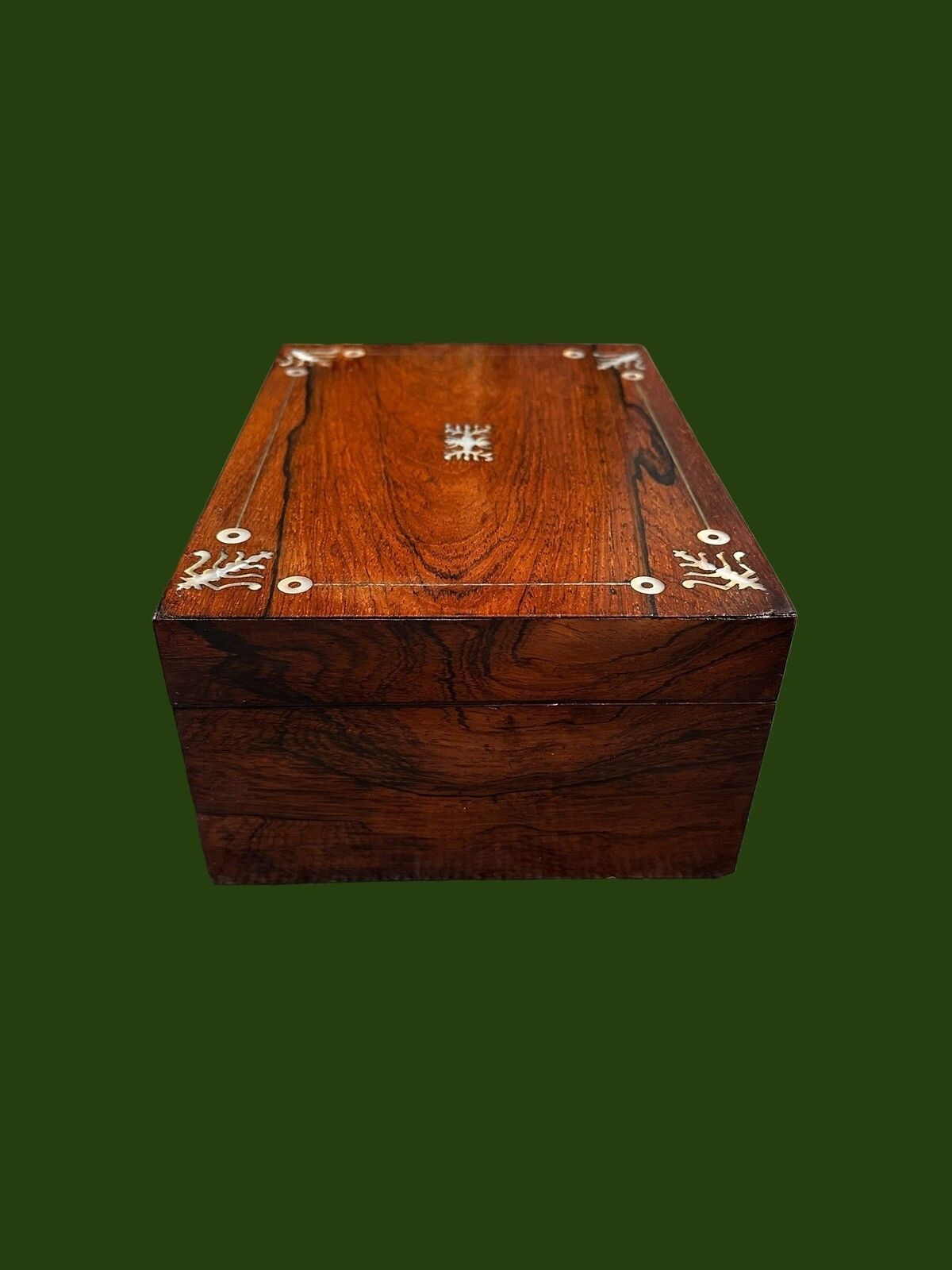 Victorian Rosewood & Mother Of Pearl Box / Sewing Box Keepsake Jewellery photo Home Decor