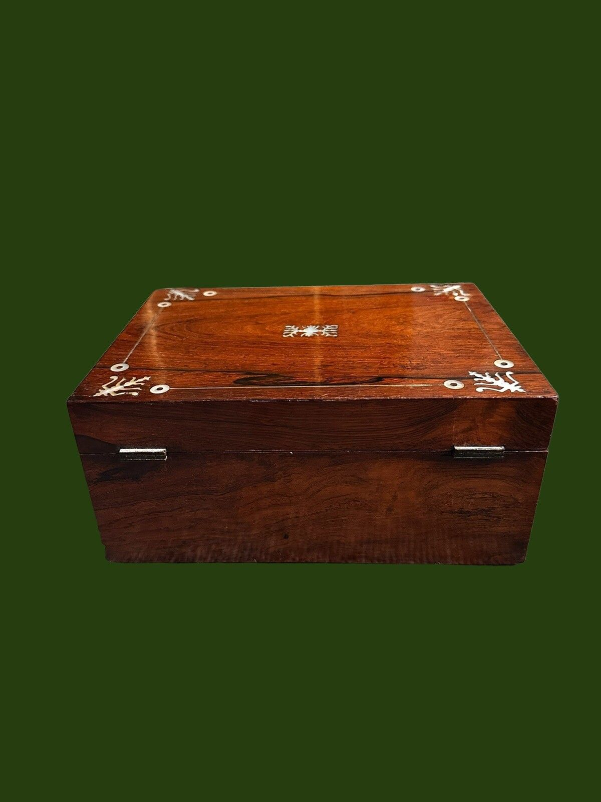 Victorian Rosewood & Mother Of Pearl Box / Sewing Box Keepsake Jewellery photo 165.0