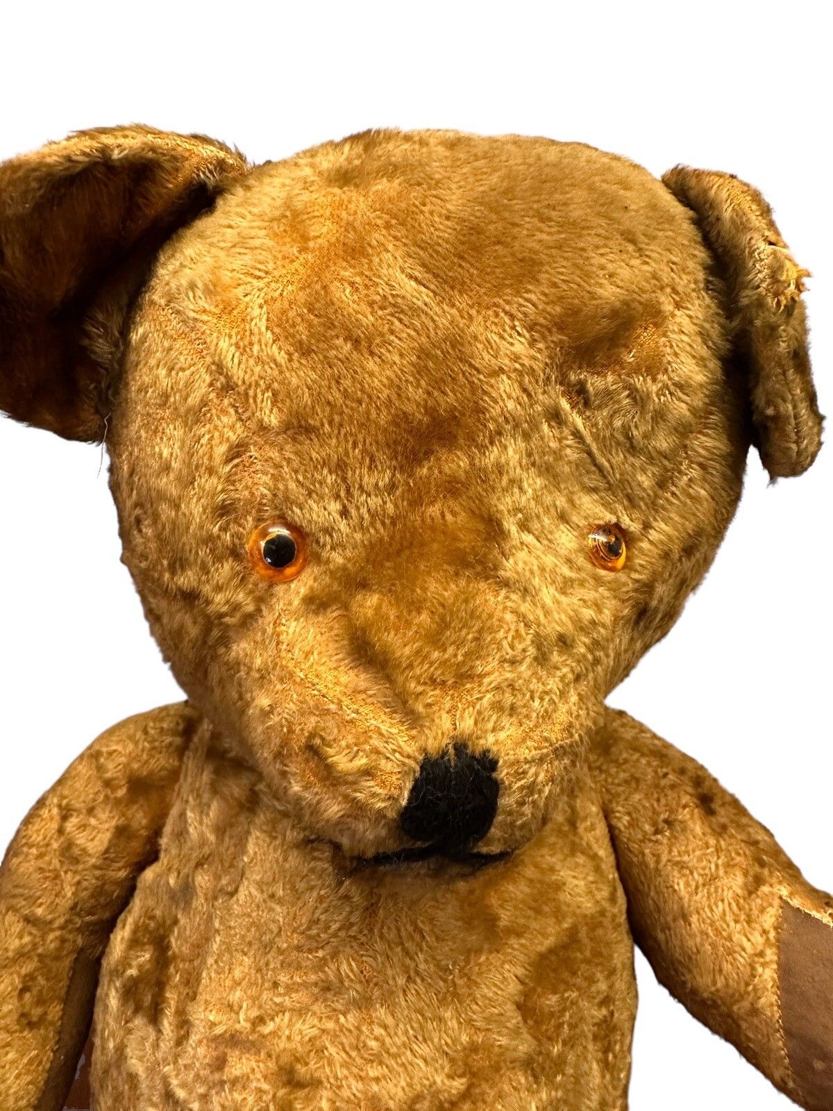 Large Vintage C1950’s Mohair Jointed Teddy Bear 27inches Straw Filled photo furniture