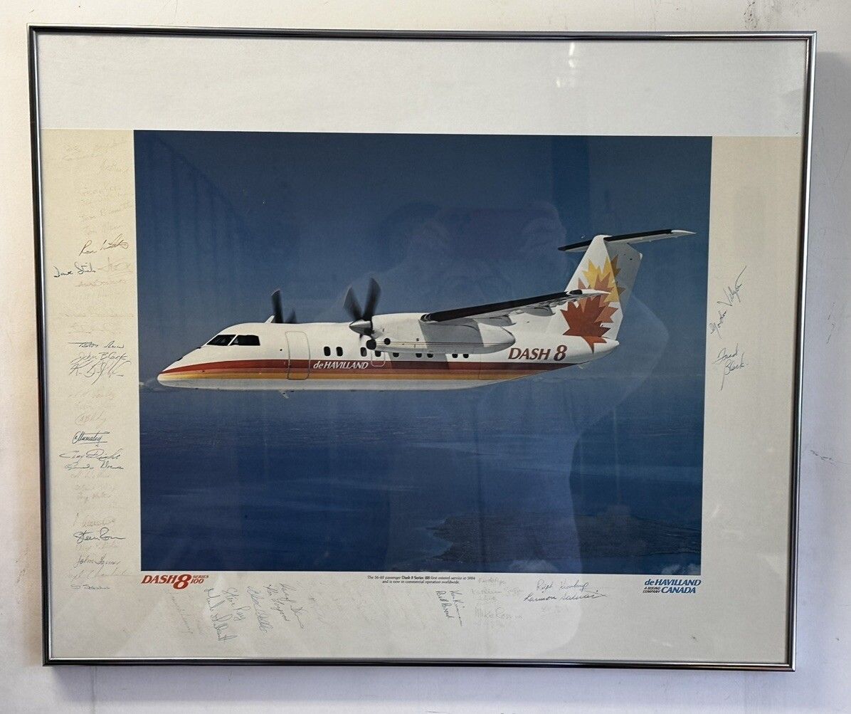 Vintage De Havilland Canada Airlines Dash 8 Series 100 Advertising Poster photo buy