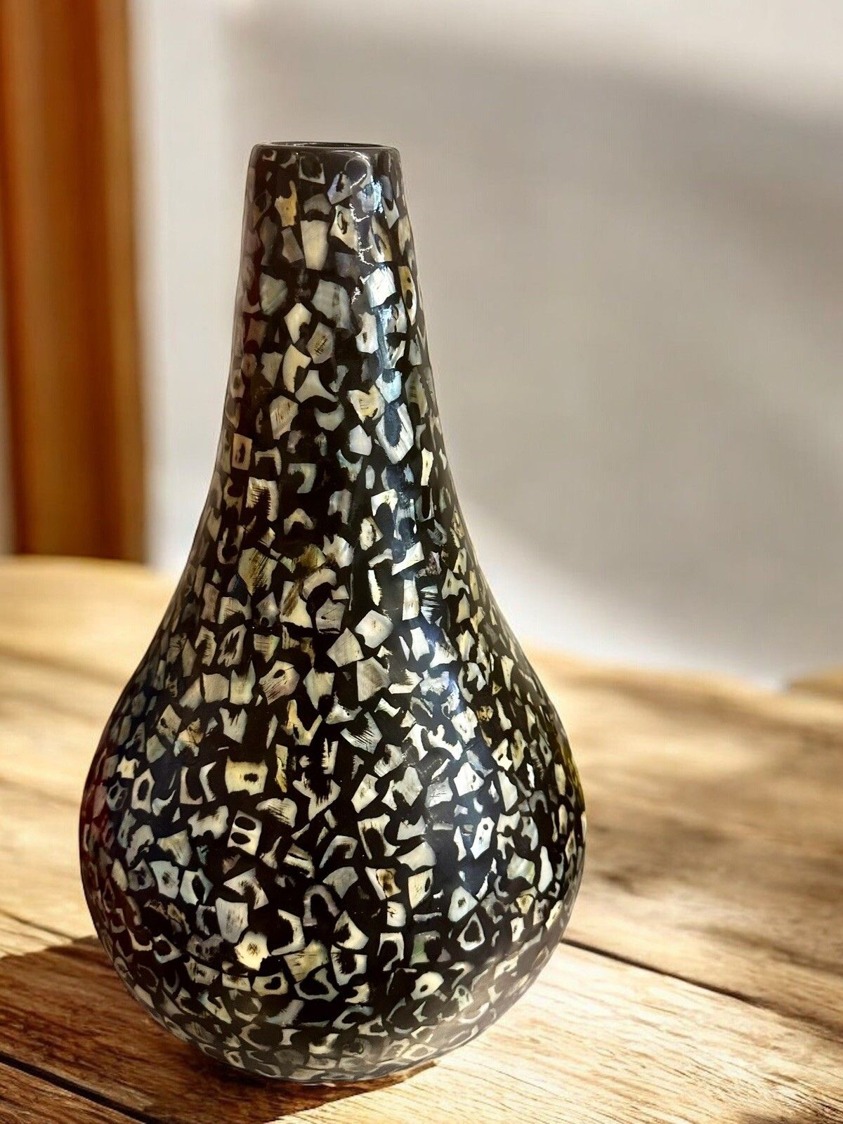 Mid Century Mother Of Pearl Mosaic Hand Made Large Vase  35cm H Gorgeous photo Home Decor