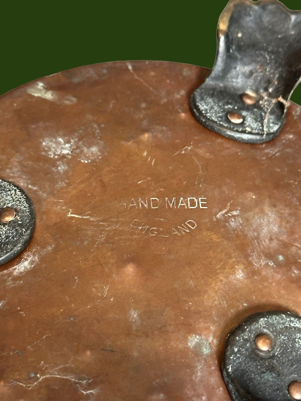 Antqiue Engiish Rivetted Copper Lions Head Handles Raised Paw Feet Planter photo vinterior