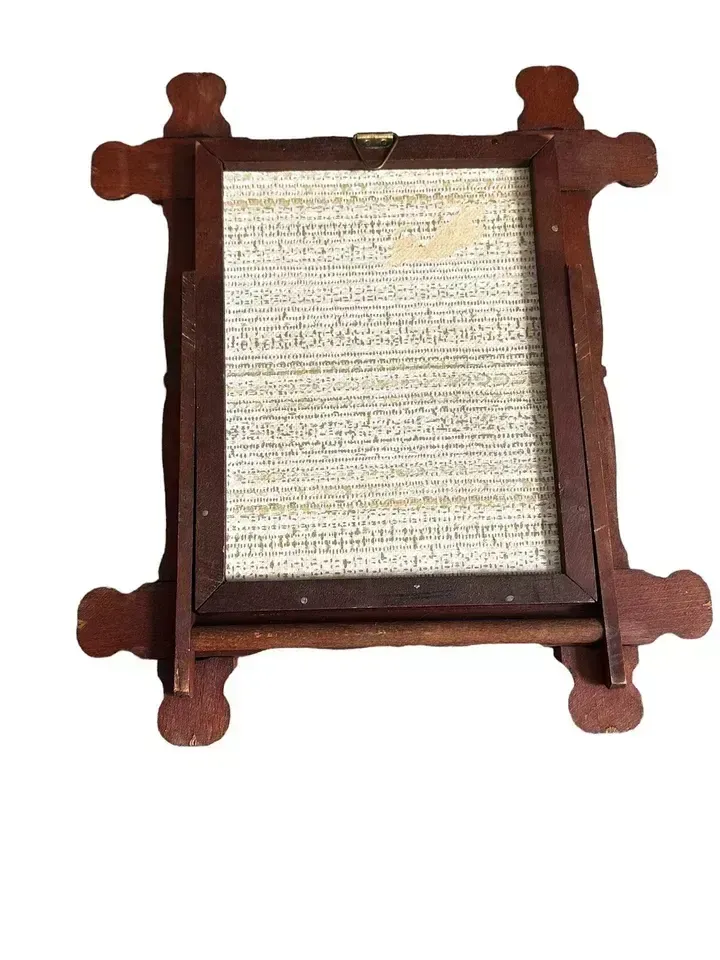 C1920’s Antique Faux Bamboo Wooden Easel Back Or Wall Mounted Mirror photo for sale