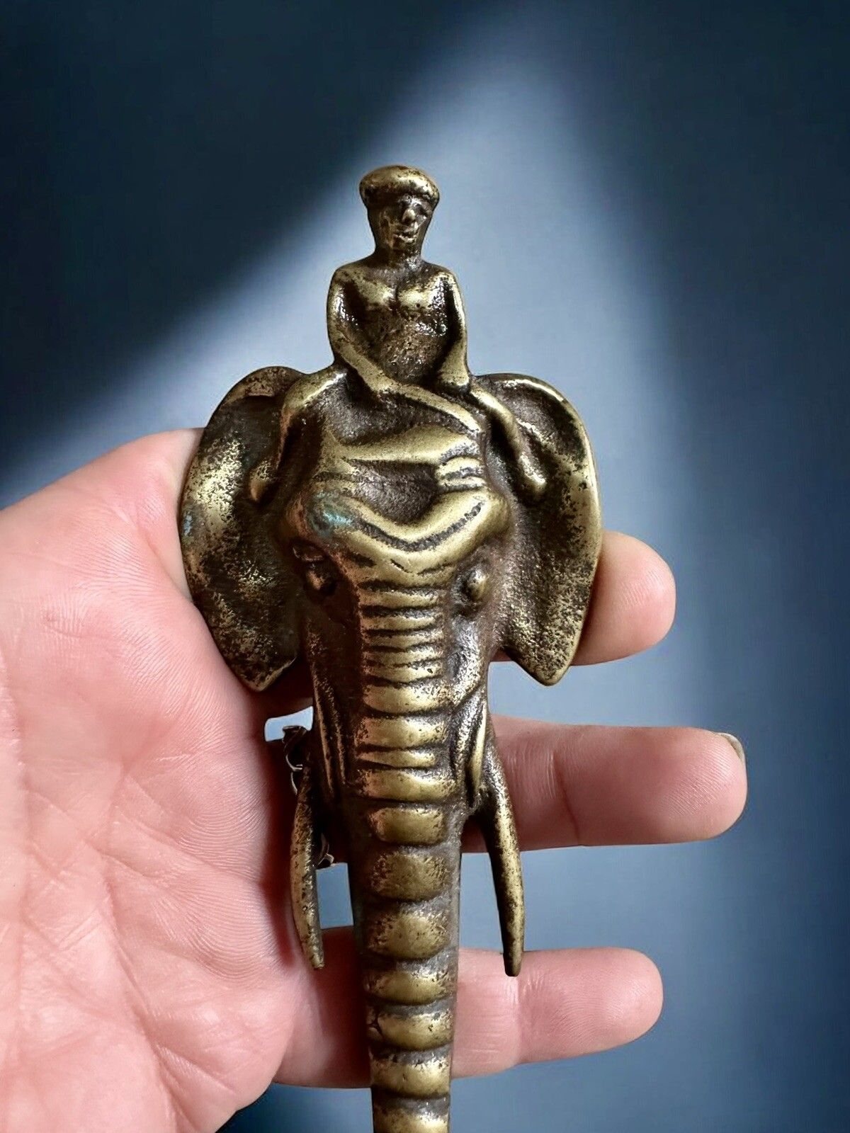Antique C1920’s African Heavy Brass Elephant Door Knocker photo Home Fixtures