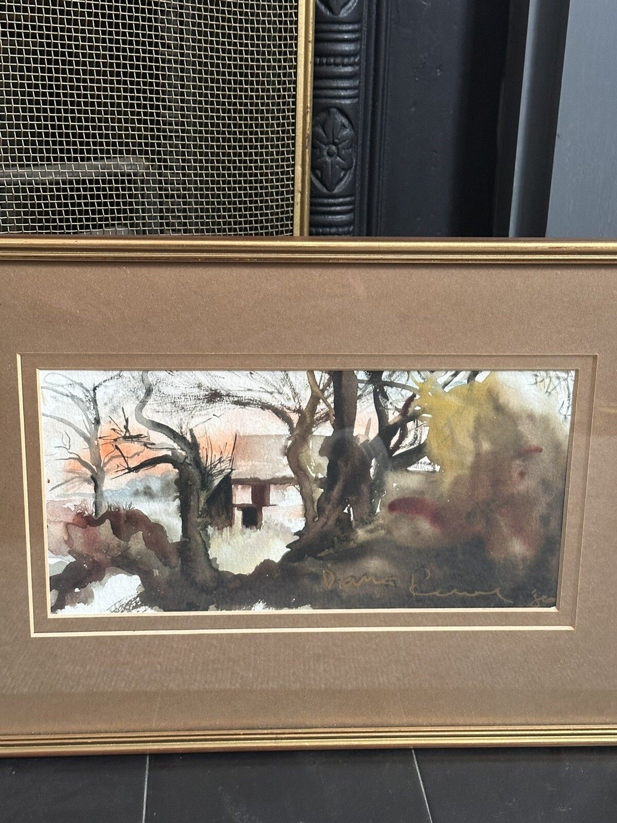 Original Watercolour Painting Bridge Farm Mettingham Suffolk Signed By Artist photo Art
