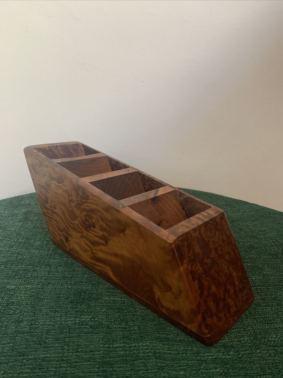 Antique Art Deco Exquisite Burr Walnut Pen Stand Desk Prop ￼ photo furniture