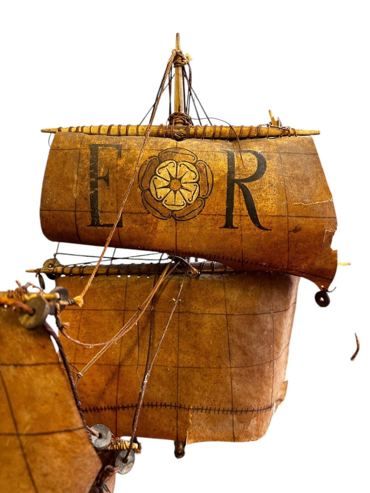 Galleon Antique Wooden Model Nautical Scratch Built Fantastic photo vinterior