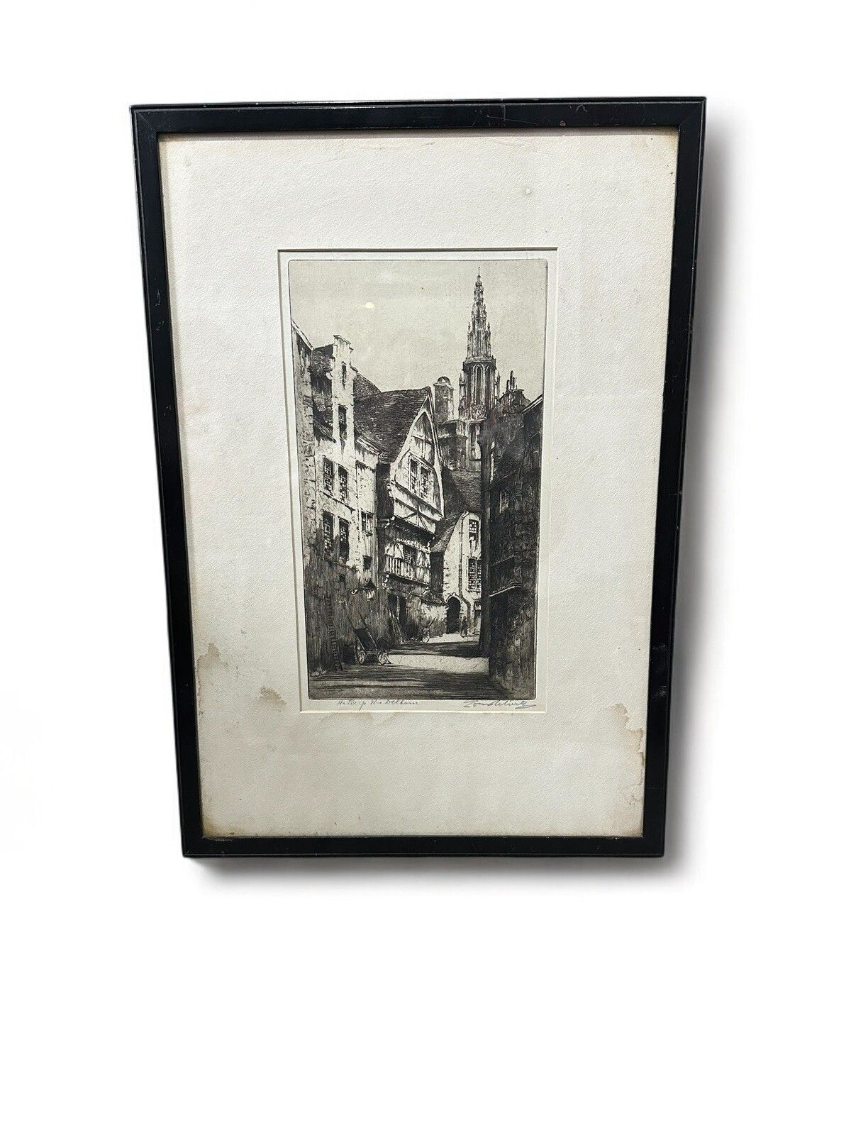 Louis Whirter (1873 1932) Early 20th Century Etching, Antwerp photo furniture