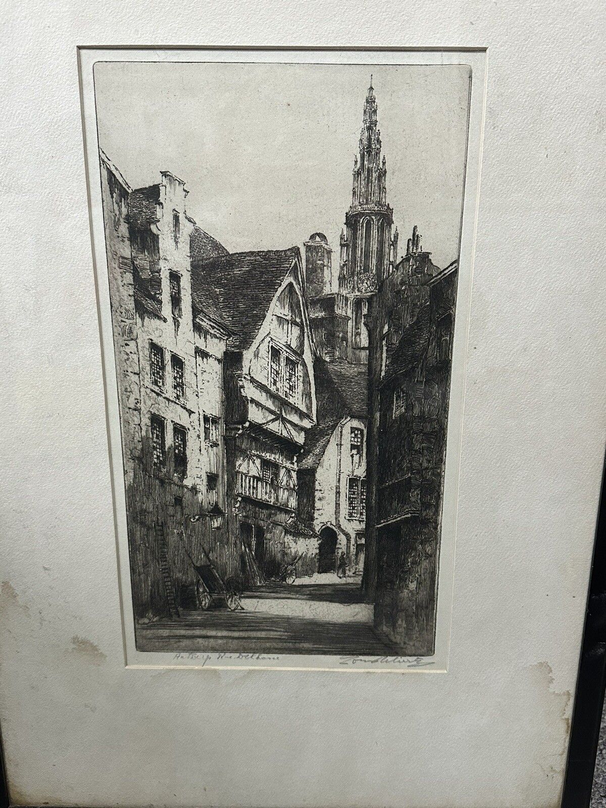 Louis Whirter (1873 1932) Early 20th Century Etching, Antwerp photo vinterior