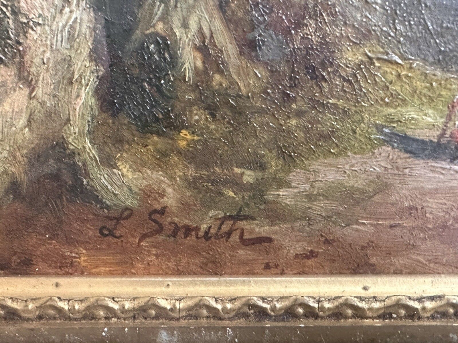L Smith Signed Original Early 20th Century Antique Oil Painting On Canvas photo for sale