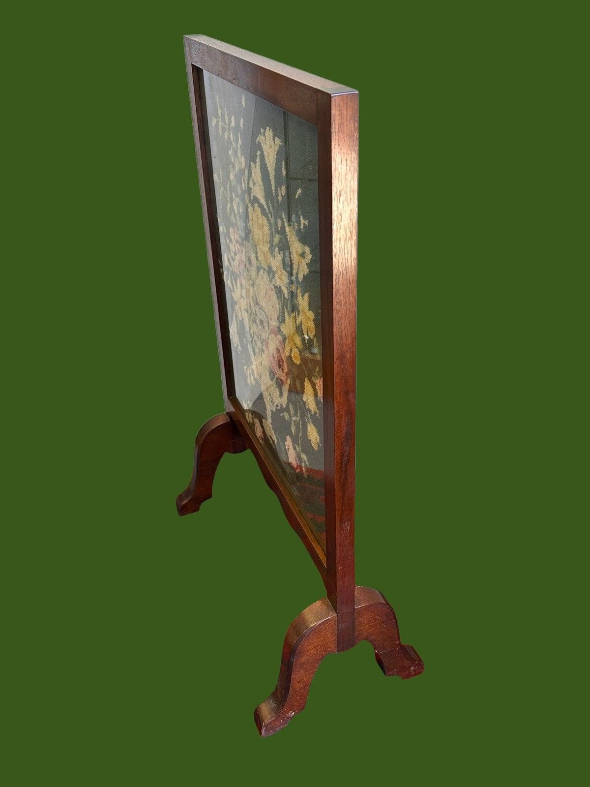 Edwardian Art Deco Super Condition Wooden Tapestry Fire Screen Period Home photo Home Fixtures