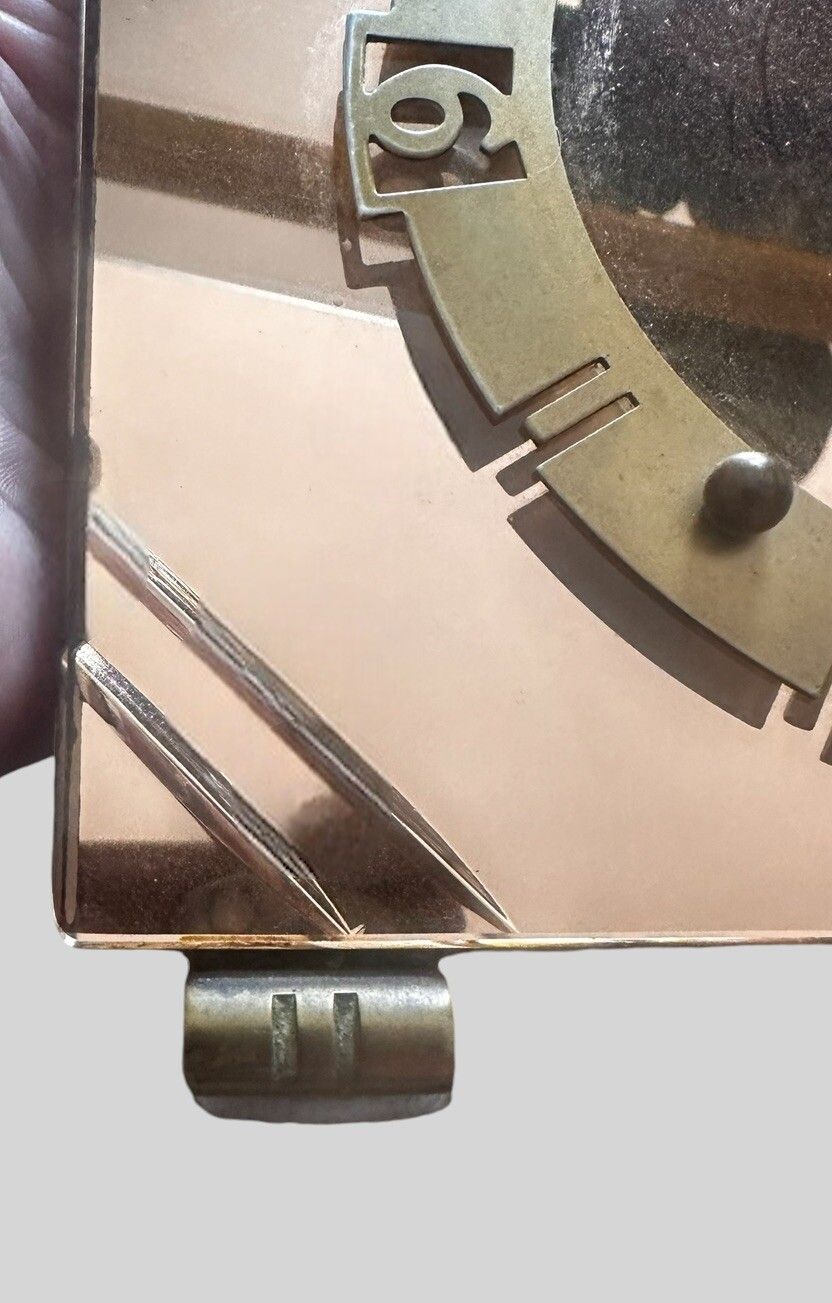 Peach Glass English Smiths Made Art Deco Desk Mantle Clock Timepiece photo furniture