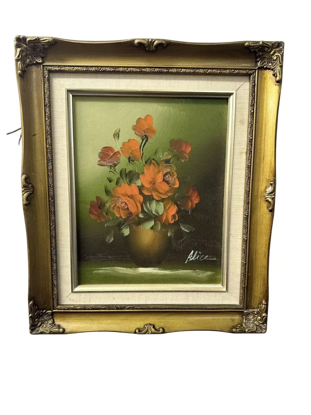 1970’s Still Life Botanical Floral Signed Oil Painting   Beautiful 14” By 12”