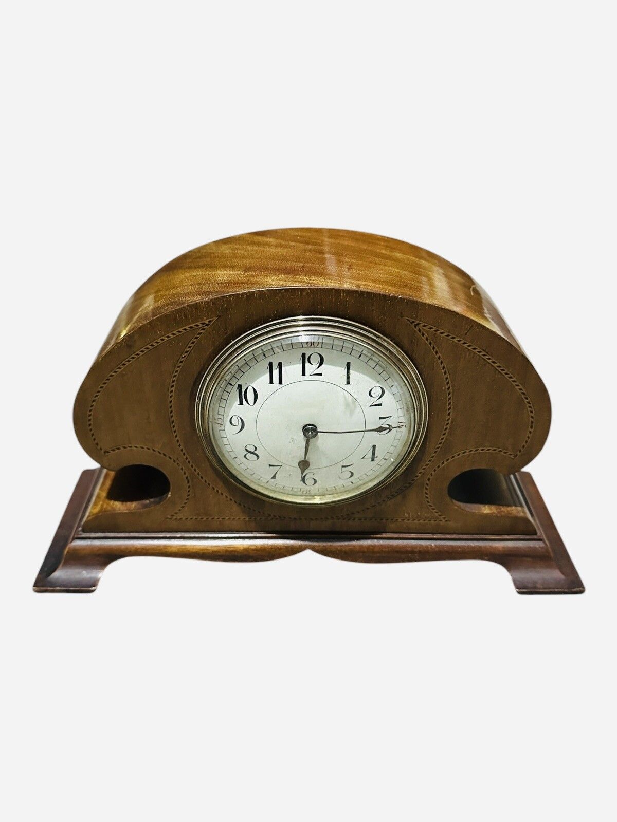 Antique Elegant Edwardian Art Nouveau Inlaid Mantel Clock By Richard & Co C1890 photo furniture