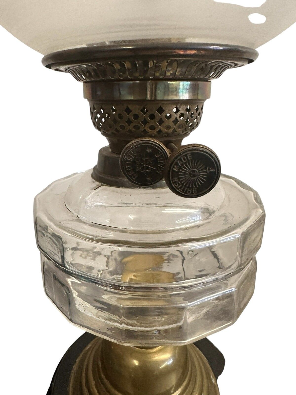 Victorian Oil Lamp Ebonised Wooden Base photo furniture