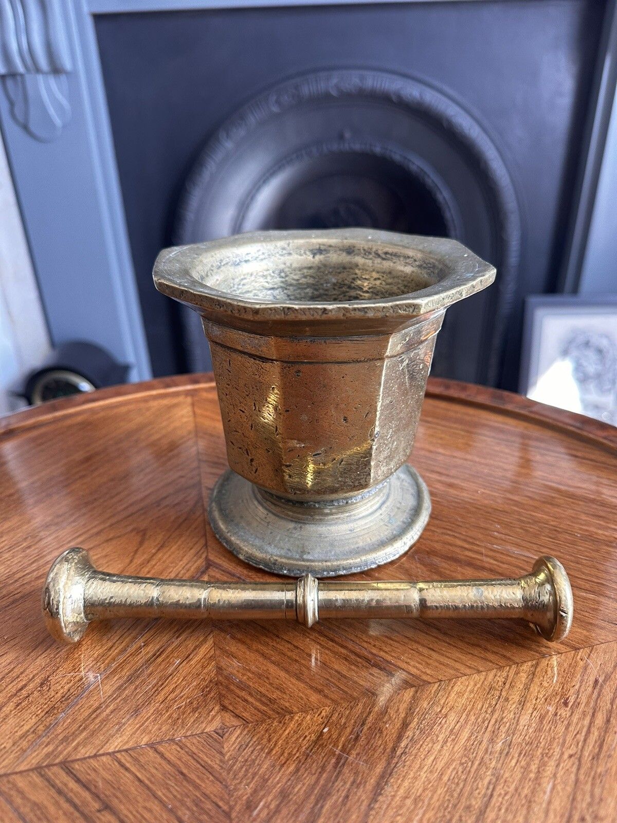 Antique Large Chemist's Mortar & Pestle, English, Bronze, Apothecary, Georgian, photo furniture