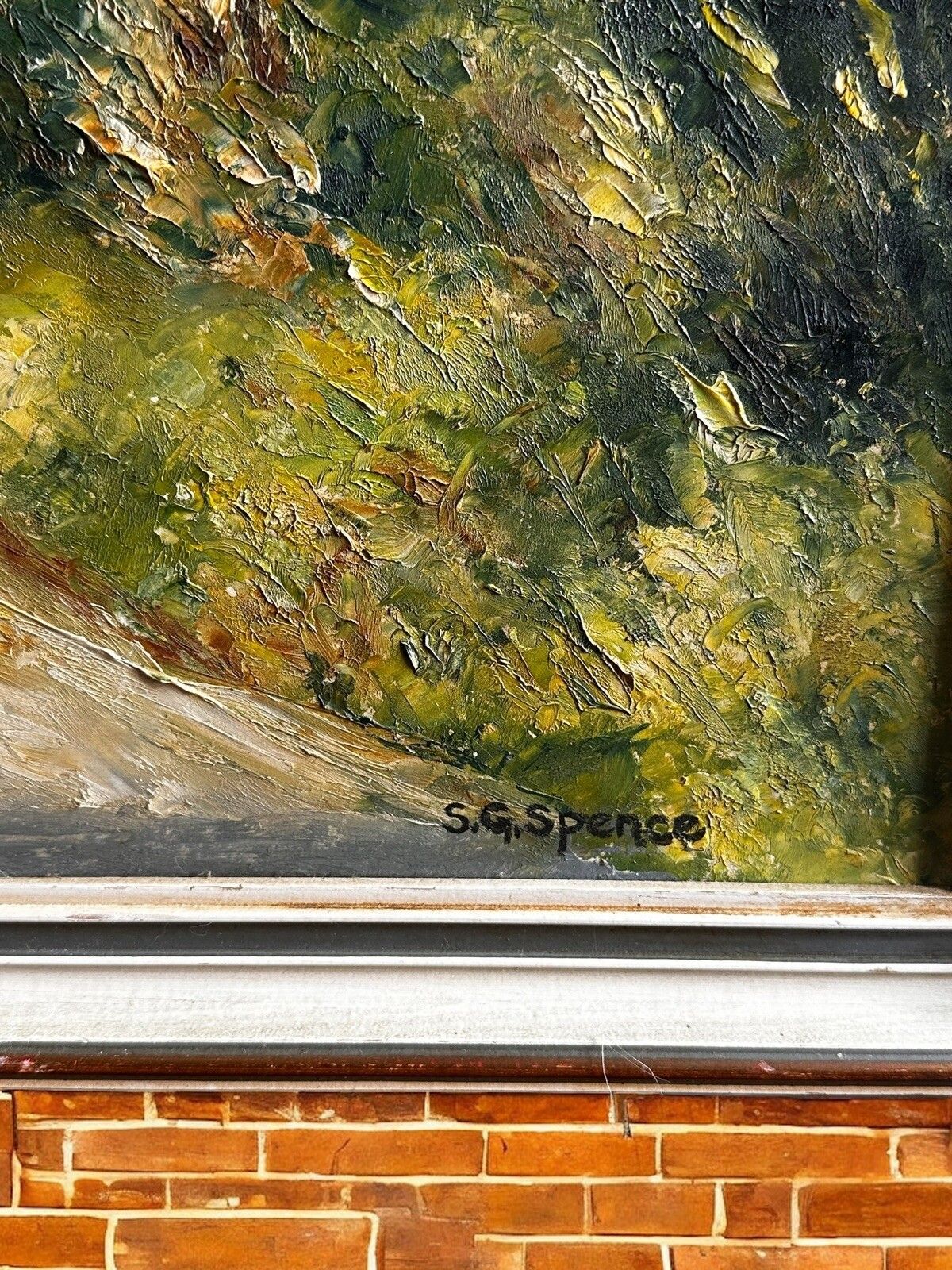 Fine Midcentury Signed Oil Painting Countryside Landscape Scene 22” X 18” photo 95.0