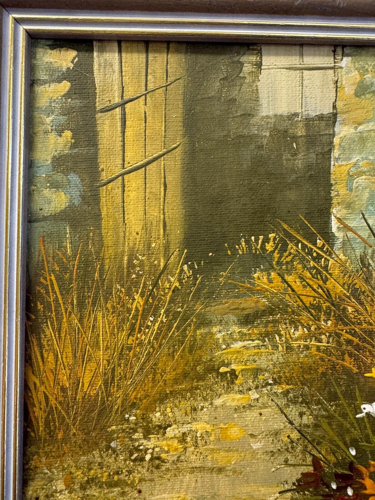 Mid Century Signed Landscape Botanical Oil Painting Beautiful 11.5” By 9.5” photo 60.0