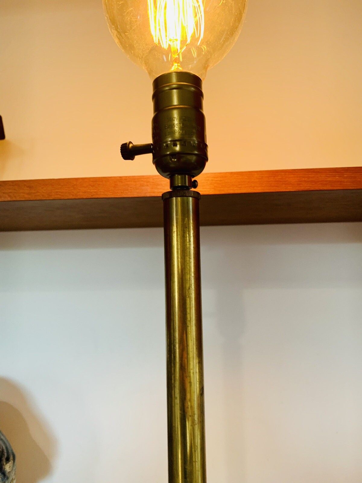 Antique Early 20th Century Large Impressive Brass And Chrome Table Lamp 62cm Hi￼ photo Lighting